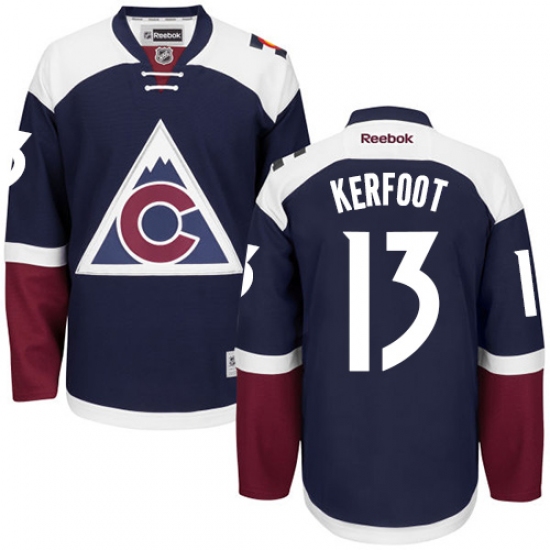 Youth Reebok Colorado Avalanche #13 Alexander Kerfoot Authentic Blue Third NHL Jersey - Ujersey