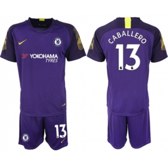 Chelsea #13 Caballero Purple Goalkeeper Soccer Club Jersey