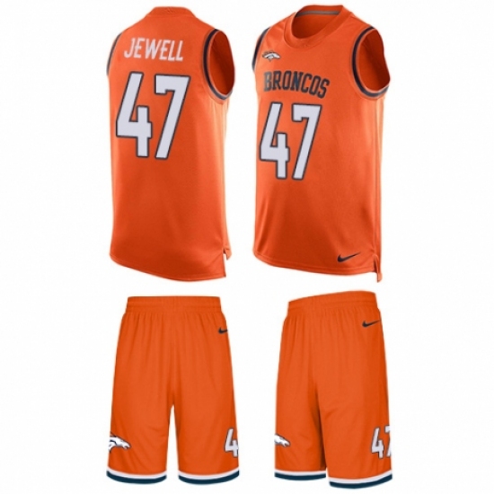 Men's Nike Denver Broncos #47 Josey Jewell Limited Orange Tank Top Suit NFL Jersey - Ujersey
