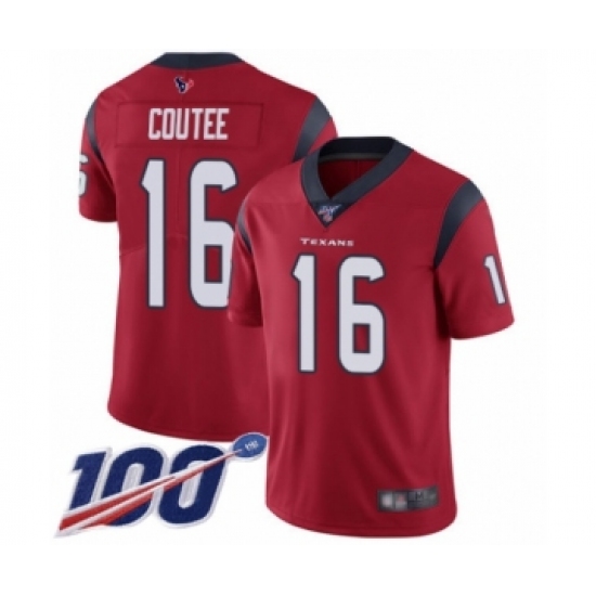 Men's Houston Texans #16 Keke Coutee Red Alternate Vapor Untouchable Limited Player 100th Season Football Jersey - Ujersey