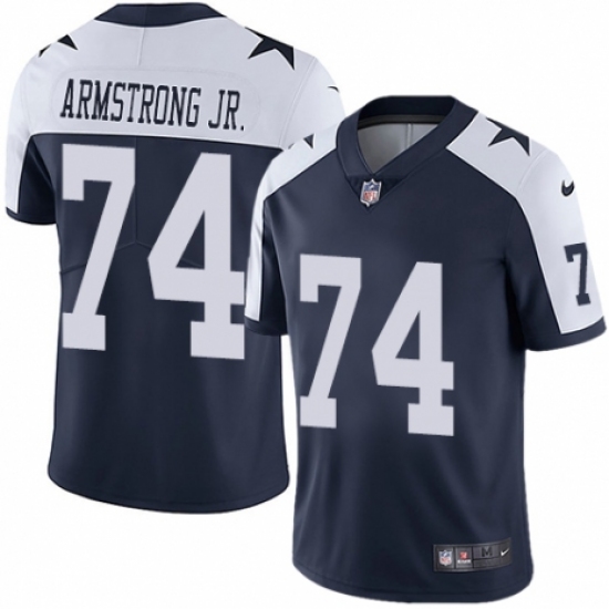Men's Nike Dallas Cowboys #74 Dorance Armstrong Jr. Navy Blue Throwback Alternate Vapor Untouchable Limited Player NFL Jersey - Ujersey