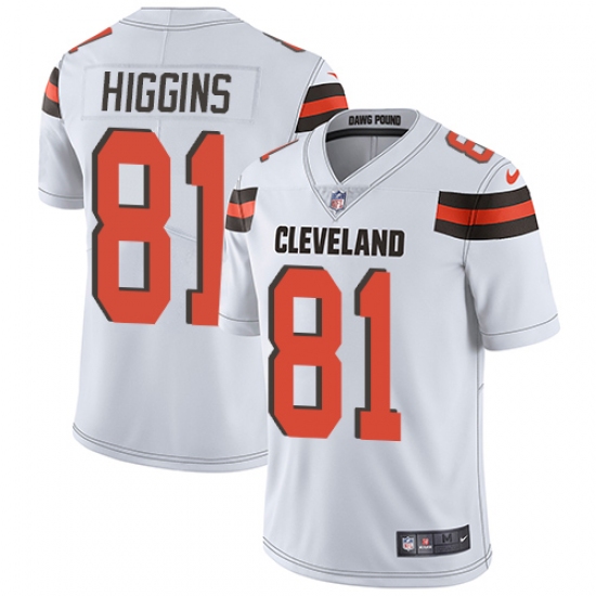 Men's Nike Cleveland Browns #81 Rashard Higgins White Vapor Untouchable Limited Player NFL Jersey - Ujersey