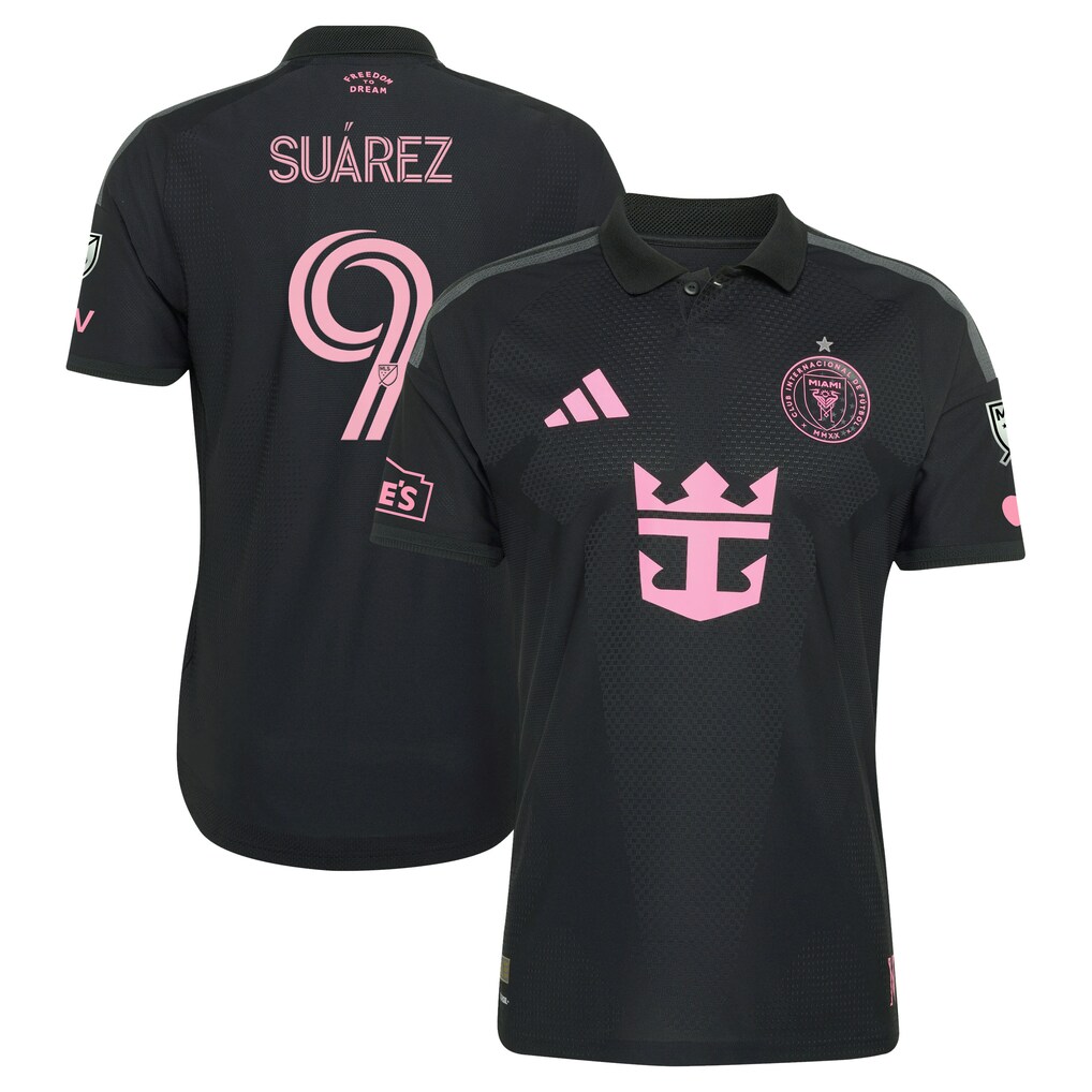 Men's Inter Miami CF Luis Suárez adidas Black 2026 Presagio On-Field Authentic Patch Jersey - Ujersey