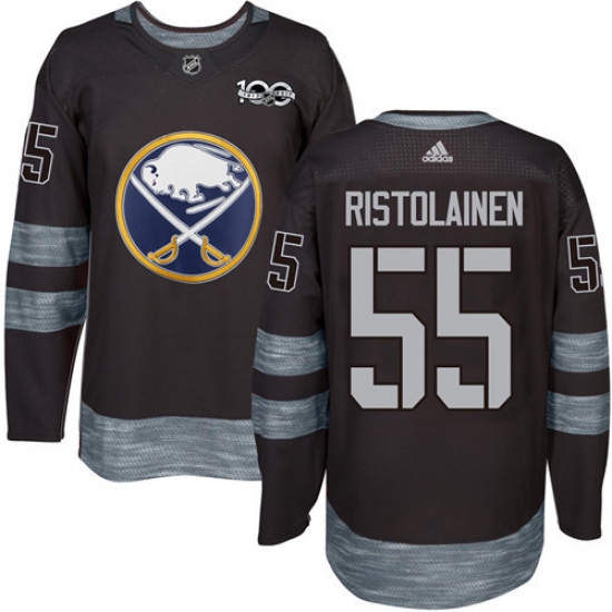 Men's Adidas Buffalo Sabres #55 Rasmus Ristolainen Authentic Black 1917-2017 100th Anniversary NHL Jersey - Ujersey