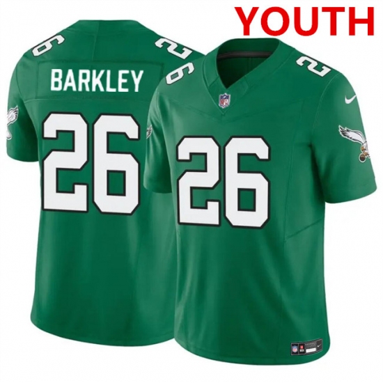 Youth Philadelphia Eagles #26 Saquon Barkley Green 2023 F.U.S.E Vapor Untouchable Limited Throwback Football Stitched Jersey - Ujersey