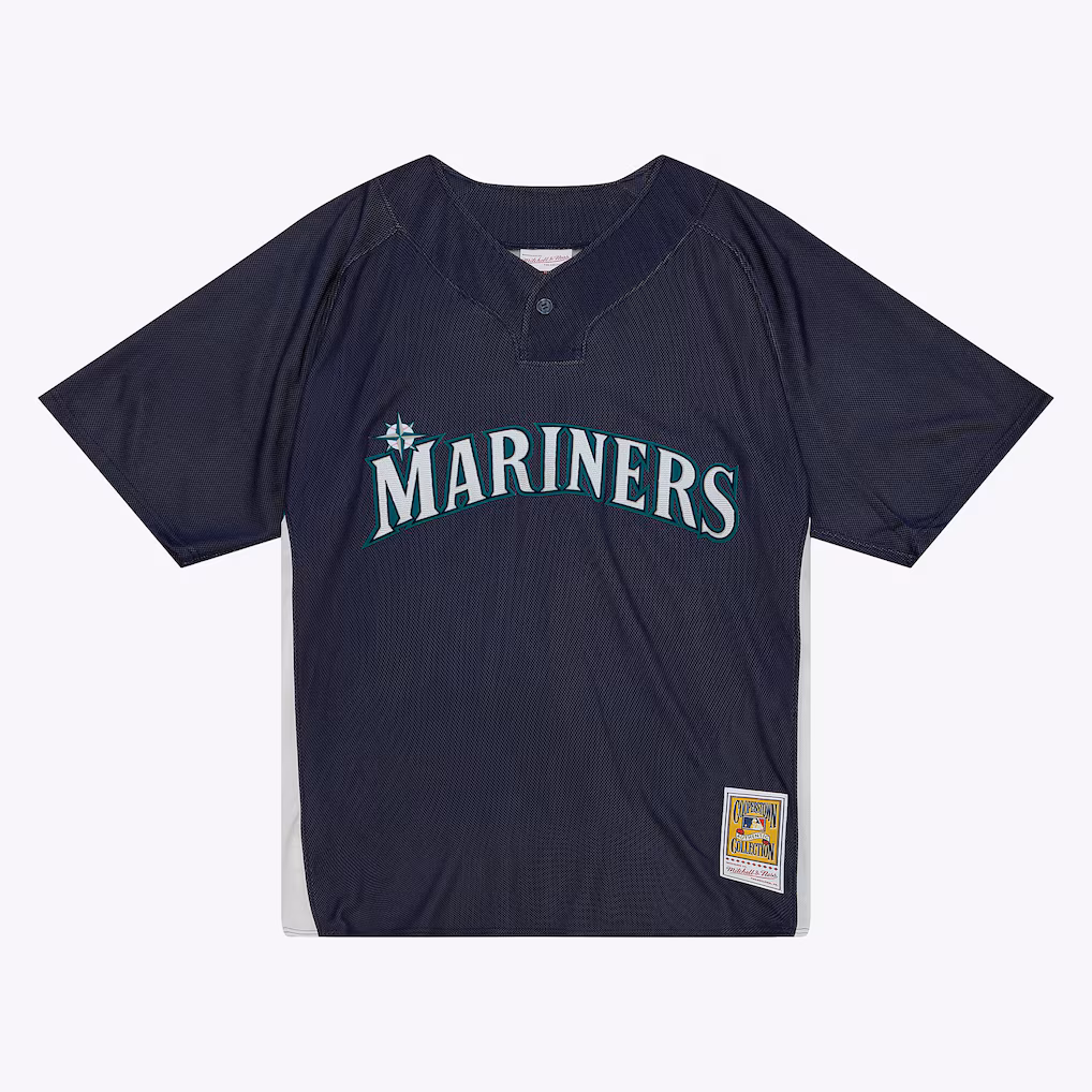 Men's Seattle Mariners Ichiro Suzuki Mitchell & Ness Navy Big & Tall Cooperstown Mesh Batting Practice Jersey - Ujersey
