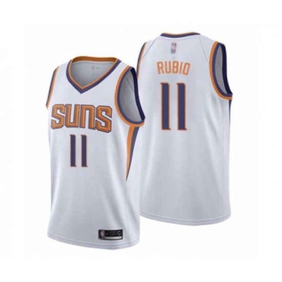 Men's Phoenix Suns #11 Ricky Rubio Authentic White Basketball Jersey - Association Edition - Ujersey