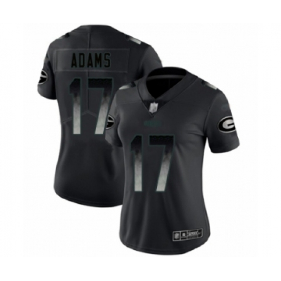Women's Green Bay Packers #17 Davante Adams Limited Black Smoke Fashion Limited Football Jersey - Ujersey