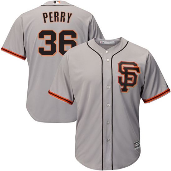 Youth Majestic San Francisco Giants #36 Gaylord Perry Authentic Grey Road 2 Cool Base MLB Jersey - Ujersey