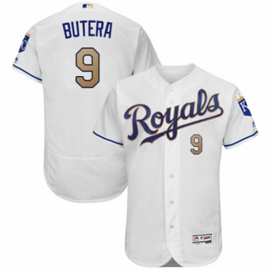 Men's Majestic Kansas City Royals #9 Drew Butera White Flexbase Authentic Collection MLB Jersey - Ujersey