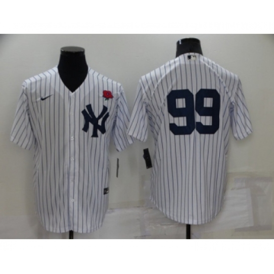 Mens New York Yankees #99 Aaron Judge White Cool Base Stitched Rose Baseball Jersey - Ujersey