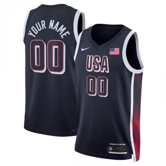 Men's USA Basketball Active Player Custom Navy 2024 Swingman Stitched Jersey - Ujersey