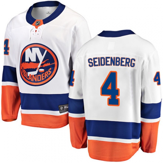 Youth New York Islanders #4 Dennis Seidenberg Fanatics Branded White Away Breakaway NHL Jersey - Ujersey