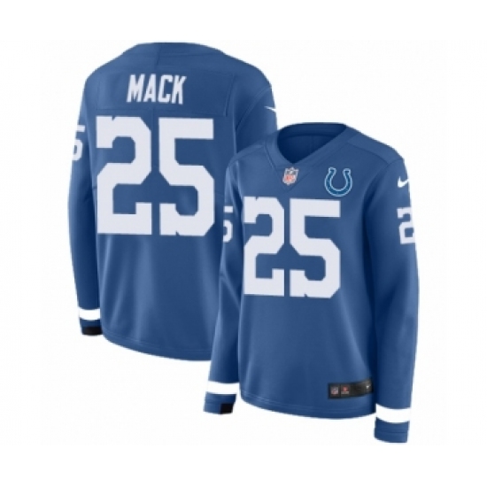 Women's Nike Indianapolis Colts #25 Marlon Mack Limited Blue Therma Long Sleeve NFL Jersey - Ujersey