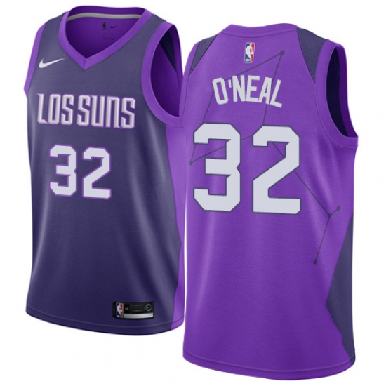 Men's Nike Phoenix Suns #32 Shaquille O'Neal Authentic Purple NBA Jersey - City Edition - Ujersey