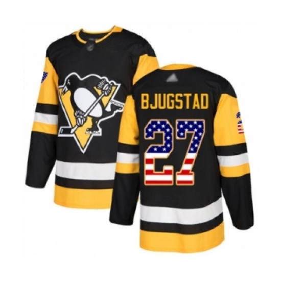 Youth Pittsburgh Penguins #27 Nick Bjugstad Authentic Black USA Flag Fashion Hockey Jersey - Ujersey