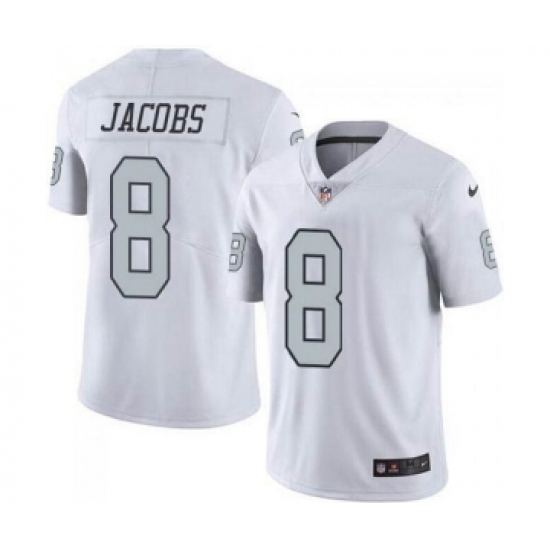 Men's Las Vegas Raiders #8 Josh Jacobs White Color Rush Limited Stitched Jersey - Ujersey