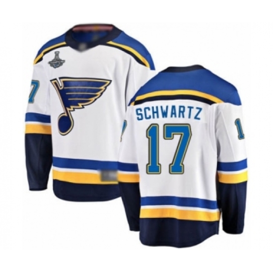 Youth St. Louis Blues #17 Jaden Schwartz Fanatics Branded White Away Breakaway 2019 Stanley Cup Champions Hockey Jersey - Ujersey