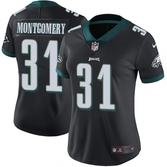Women's Nike Philadelphia Eagles #31 Wilbert Montgomery Black Alternate Vapor Untouchable Limited Player NFL Jersey