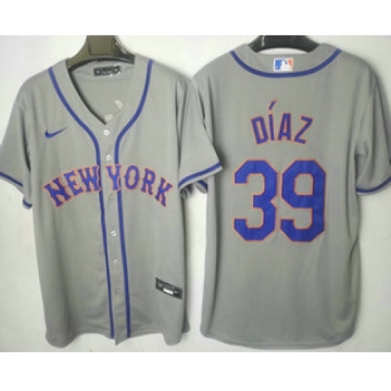 Men's New York Mets #39 Edwin Diaz Grey Stitched MLB Cool Base Nike Jersey - Ujersey
