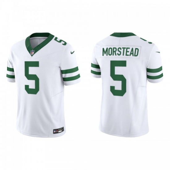 Men's Nike New York Jets #5 Thomas Morstead White 2023 F.U.S.E. Vapor Limited Throwback Stitched Football Jersey - Ujersey