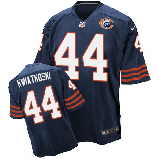 Men's Nike Chicago Bears #44 Nick Kwiatkoski Elite Navy Blue Throwback NFL Jersey - Ujersey