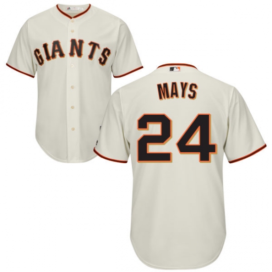 Men's Majestic San Francisco Giants #24 Willie Mays Replica Cream Home Cool Base MLB Jersey - Ujersey
