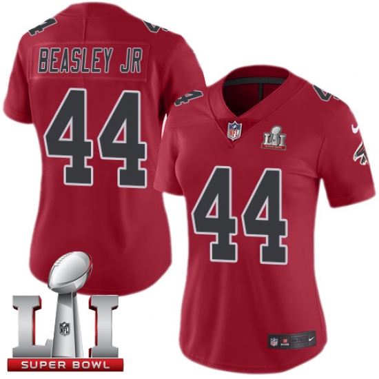 Women's Nike Atlanta Falcons #44 Vic Beasley Limited Red Rush Super Bowl LI 51 NFL Jersey - Ujersey