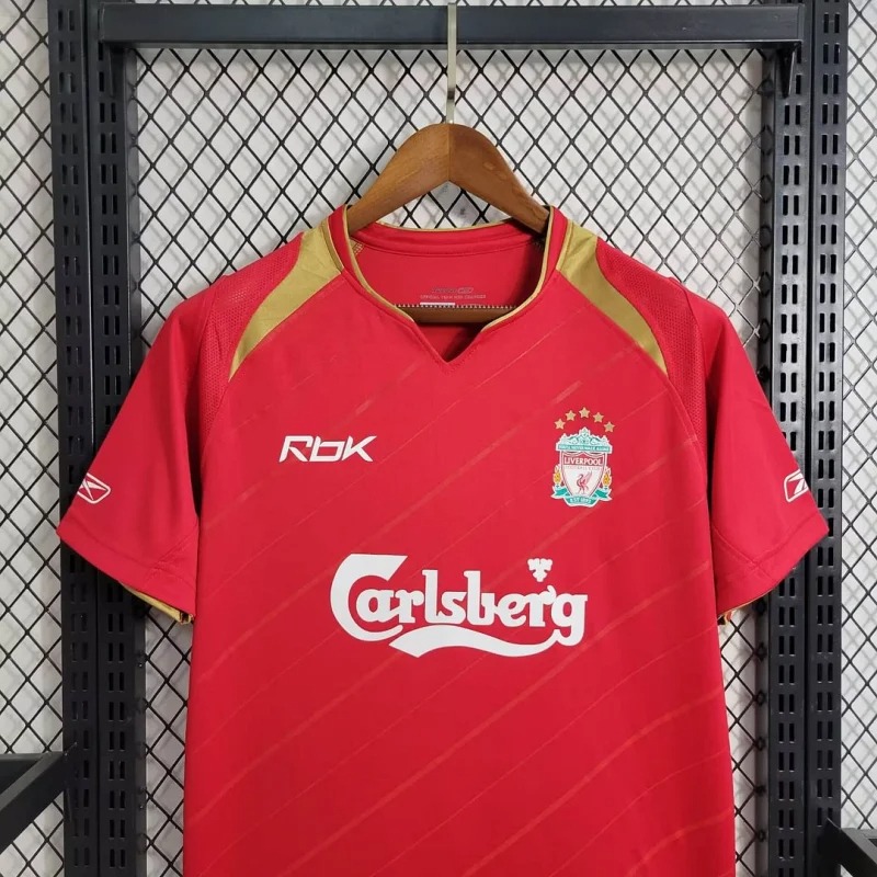 Liverpool Retro Football Jersey Home Custom Shirt 2005/06 - ujerseystore