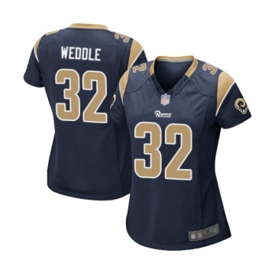 Women's Los Angeles Rams #32 Eric Weddle Game Navy Blue Team Color Football Jersey - Ujersey