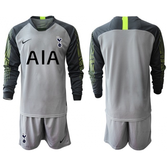 Tottenham Hotspur Blank Grey Goalkeeper Long Sleeves Soccer Club Jersey