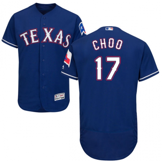 Men's Majestic Texas Rangers #17 Shin-Soo Choo Royal Blue Alternate Flex Base Authentic Collection MLB Jersey - Ujersey