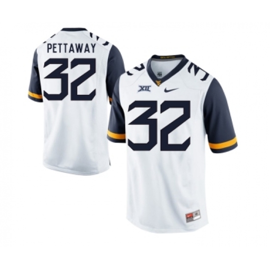 West Virginia Mountaineers 32 Martell Pettaway White College Football Jersey - Ujersey