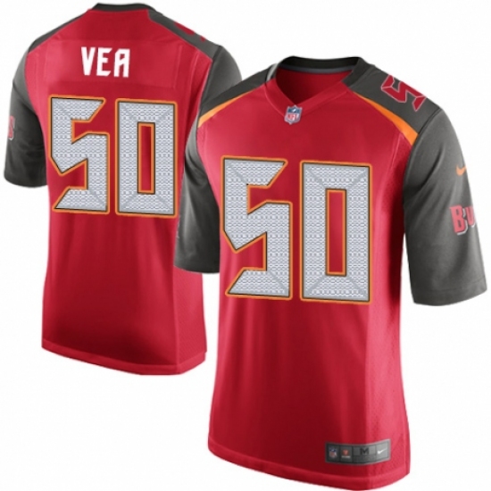Men's Nike Tampa Bay Buccaneers #50 Vita Vea Game Red Team Color NFL Jersey - Ujersey