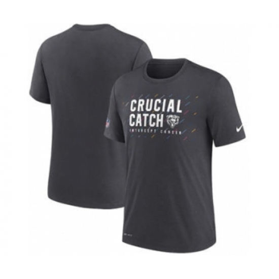 Men's Chicago Bears Charcoal 2021 Crucial Catch Performance T-Shirt - Ujersey