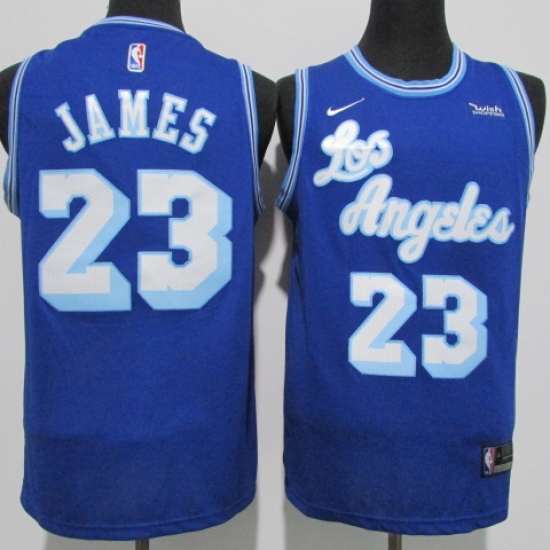 Men's Nike Los Angeles Lakers #23 LeBron James Authentic Blue Jerseys - Ujersey