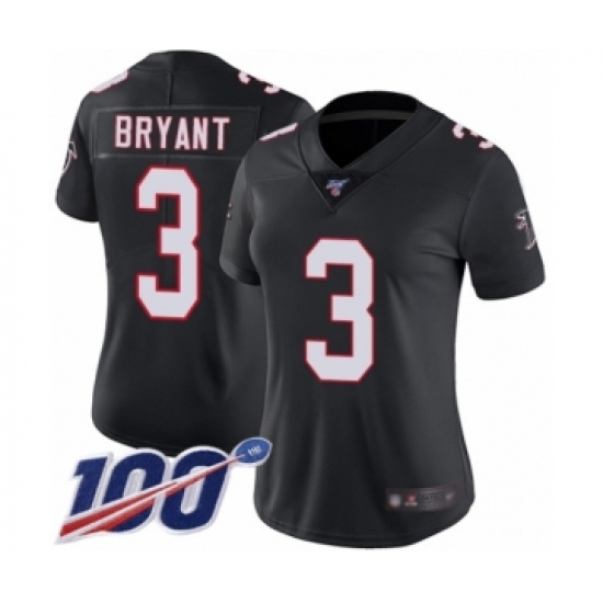 Women's Atlanta Falcons #3 Matt Bryant Black Alternate Vapor Untouchable Limited Player 100th Season Football Jersey - Ujersey