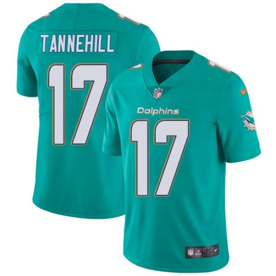 Men's Nike Miami Dolphins #17 Ryan Tannehill Aqua Green Team Color Vapor Untouchable Limited Player NFL Jersey - Ujersey