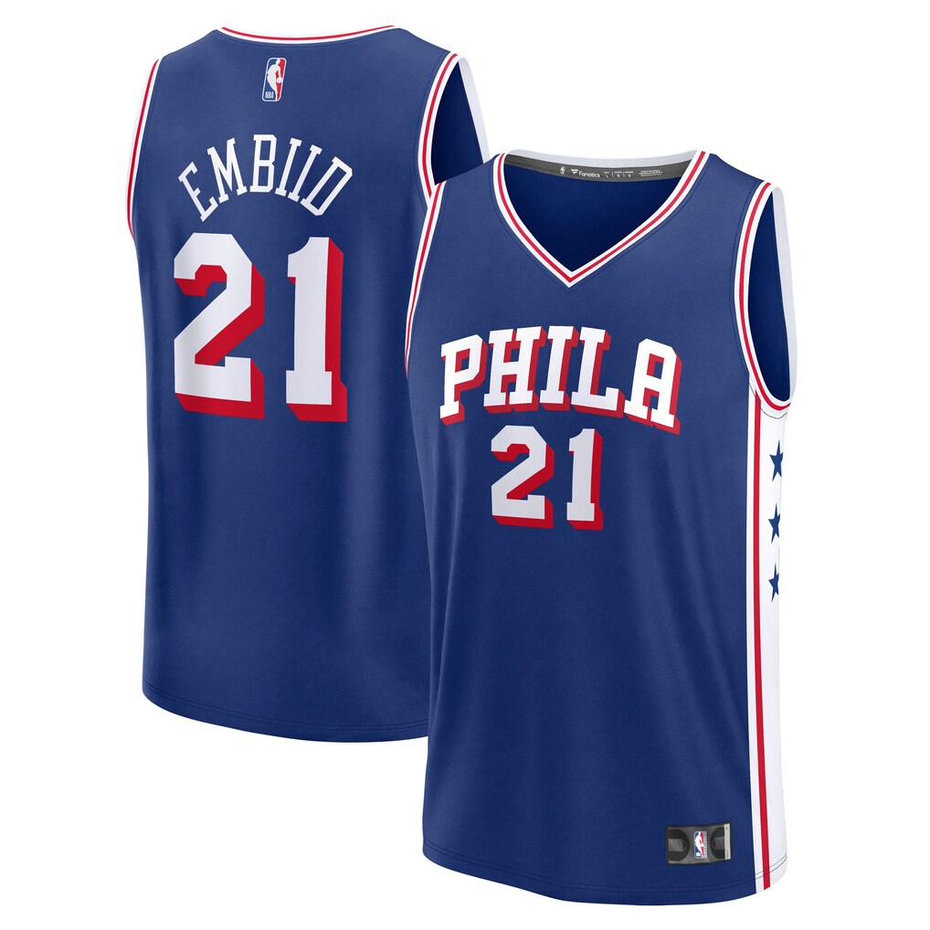 Men's Philadelphia 76ers Joel Embiid Fanatics Royal Fast Break Replica Player Jersey - Icon Edition - Ujersey