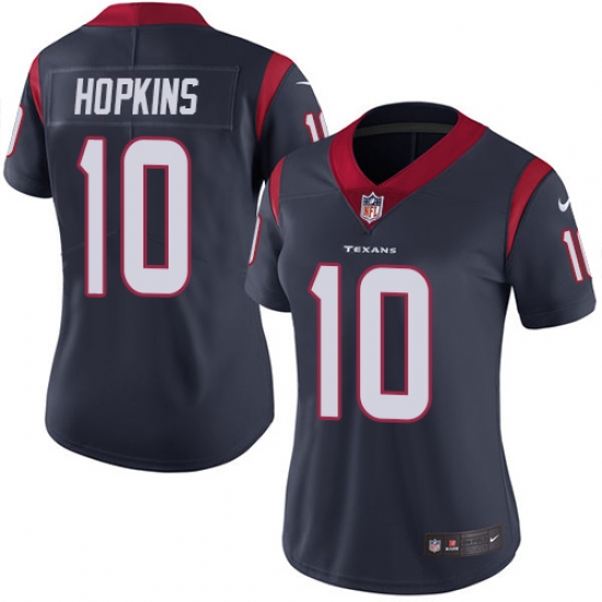 Women's Nike Houston Texans #10 DeAndre Hopkins Elite Navy Blue Team Color NFL Jersey - Ujersey
