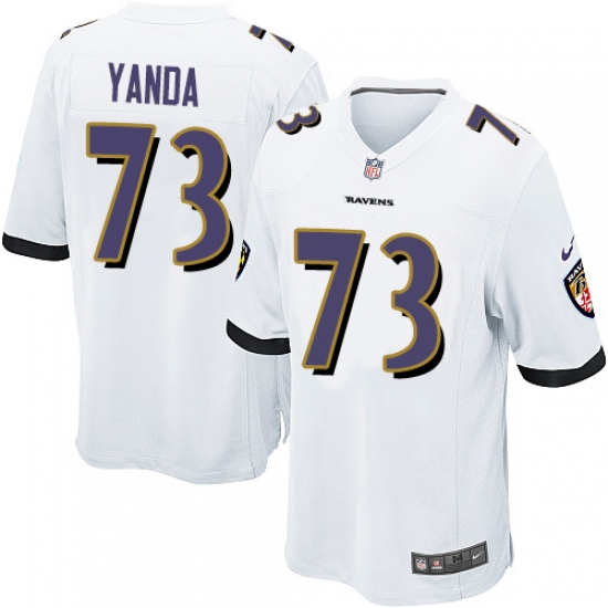Men's Nike Baltimore Ravens #73 Marshal Yanda Game White NFL Jersey - Ujersey