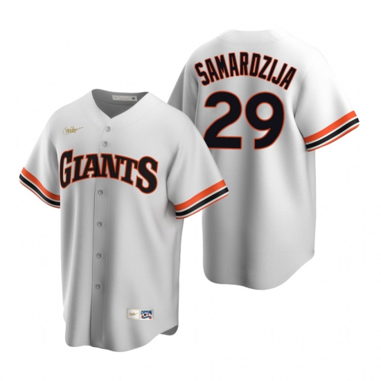 Men's Nike San Francisco Giants #29 Jeff Samardzija White Cooperstown Collection Home Stitched Baseball Jersey - Ujersey