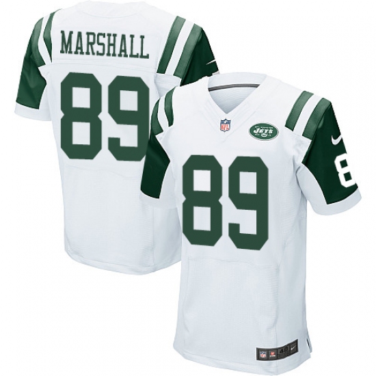 Men's Nike New York Jets #89 Jalin Marshall Elite White NFL Jersey - Ujersey