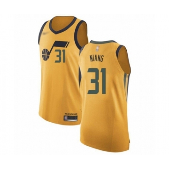 Men's Utah Jazz #31 Georges Niang Authentic Gold Basketball Jersey Statement Edition - Ujersey