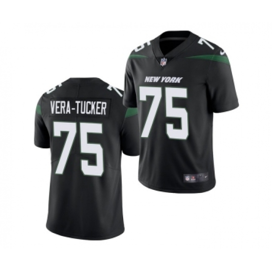 Men's New York Jets #75 Alijah Vera-Tucker Black Vapor Untouchable Limited Stitched Jersey - Ujersey