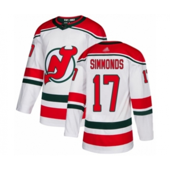 Men's New Jersey Devils #17 Wayne Simmonds Authentic White Alternate Hockey Jersey - Ujersey