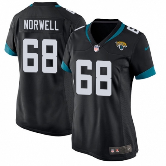 Women's Nike Jacksonville Jaguars #68 Andrew Norwell Game Teal Green Team Color NFL Jersey - Ujersey