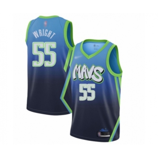 Men's Dallas Mavericks #55 Delon Wright Swingman Blue Basketball Jersey - 2019 20 City Edition - Ujersey