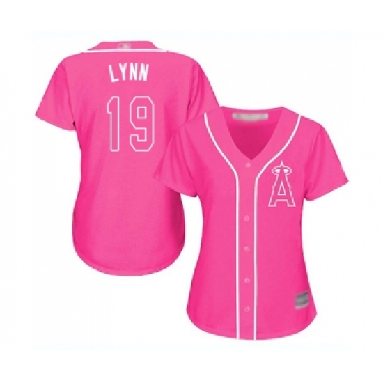 Women's Los Angeles Angels of Anaheim #19 Fred Lynn Replica Pink Fashion Baseball Jersey - Ujersey