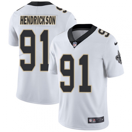 Youth Nike New Orleans Saints #91 Trey Hendrickson White Vapor Untouchable Limited Player NFL Jersey - Ujersey